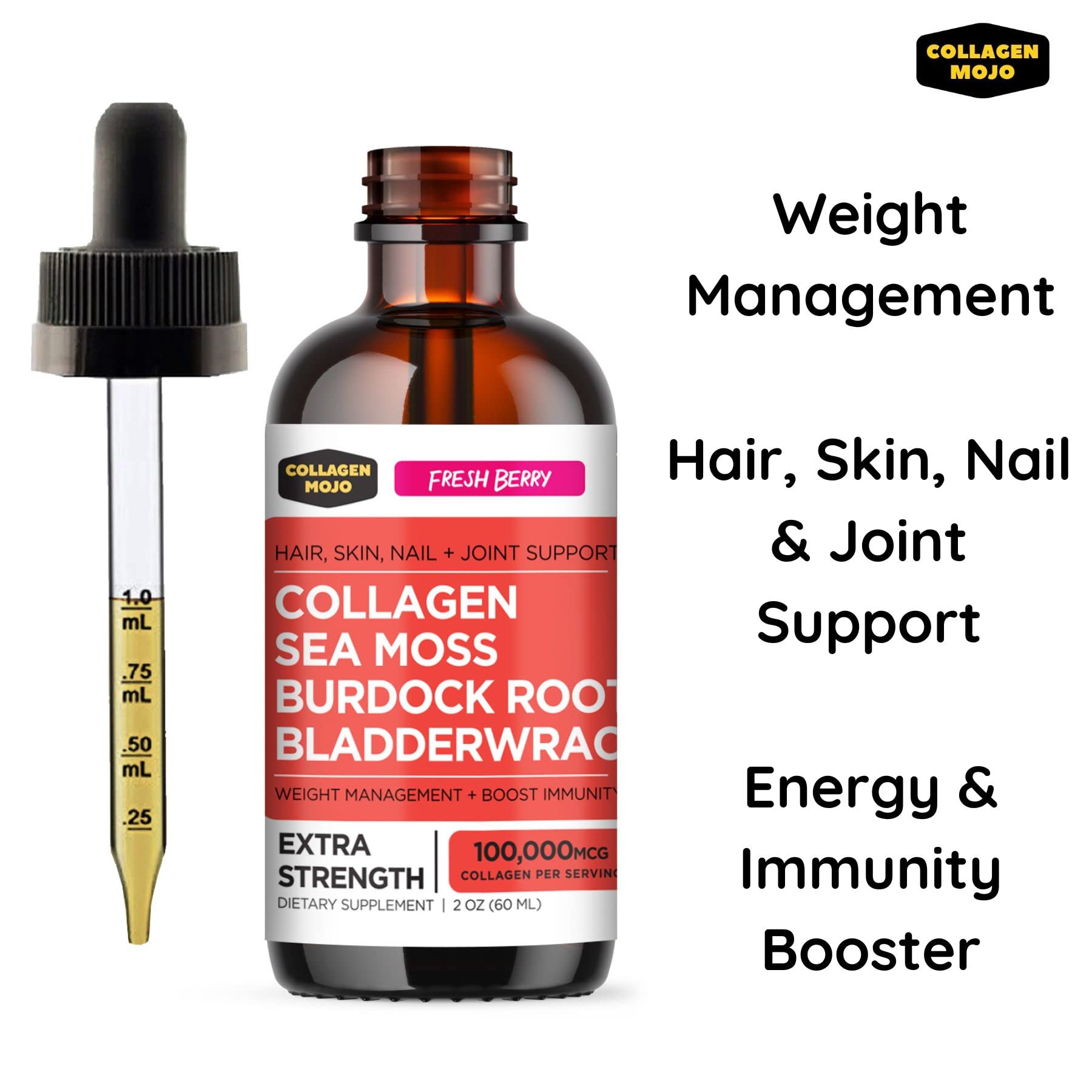 Collagen Mojo Liquid Collagen Peptides with Sea Moss, Burdock Root & Bladderwrack Collagen MojoBuy Supplements Australia