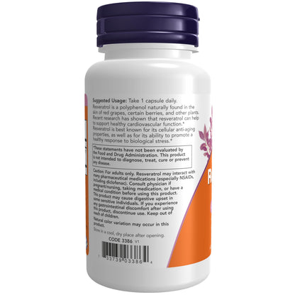 NOW Supplements, Extra Strength Resveratrol 350mg, Natural Trans Resveratrol from 700 mg NOWBuy Supplements Australia