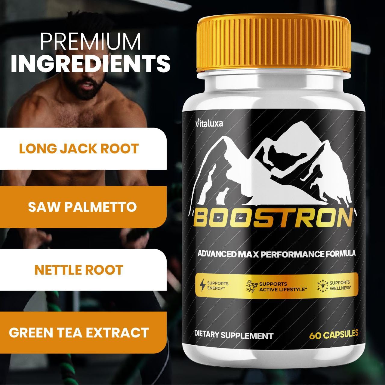 Boostron Capsules, Boostron Supplement Pills - Boostrom Maximum Strength Performance Blend Premium Advanced Formula All Natural Ingredients for Advanced Health Vitamin Support Reviews (60 Capsules) VitaluxaBuy Supplements Australia