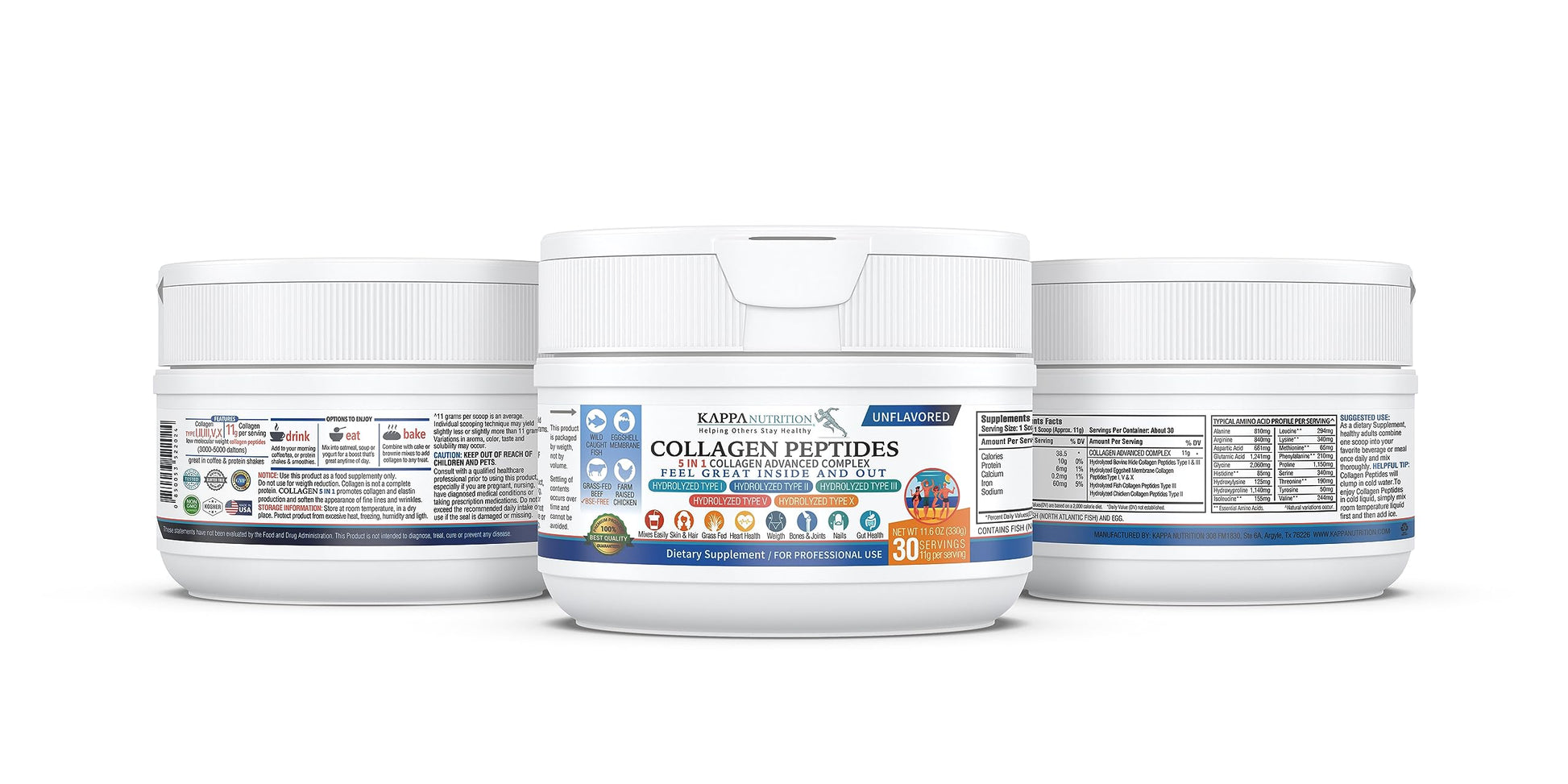 KAPPA NUTRITION Collagen Peptides Powder, 5 in 1 Multi-Collagen Advanced Complex with Hydrolyzed Collagen Peptides, Supports Skin, Hair, Nails, Joints & Bones / 30 Servings KAPPA NUTRITIONBuy Supplements Australia