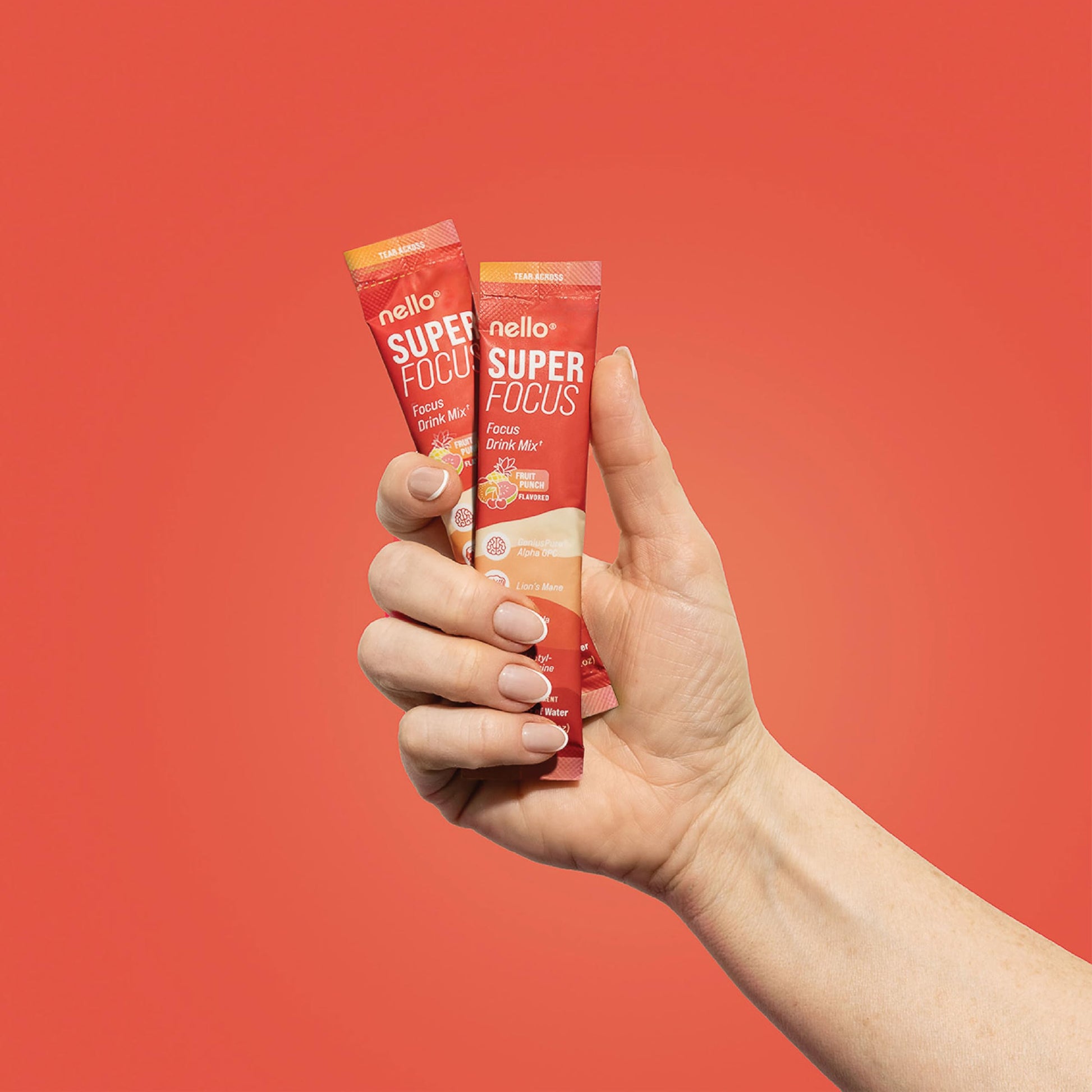 Nello Superfocus Focus Drink Mix – Fruit Punch Flavor – Alpha GPC, Lion’s Mane, Rhodiola & N-Acetyl L-Tyrosine – Sugar-Free, On-the-Go Packets – 20 Servings NelloBuy Supplements Australia