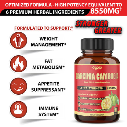 agobi Pure Garcinia Cambogia Capsules 8550mg - 6in1 with Green Tea, Arjuna, Garlic Bulb agobiBuy Supplements Australia