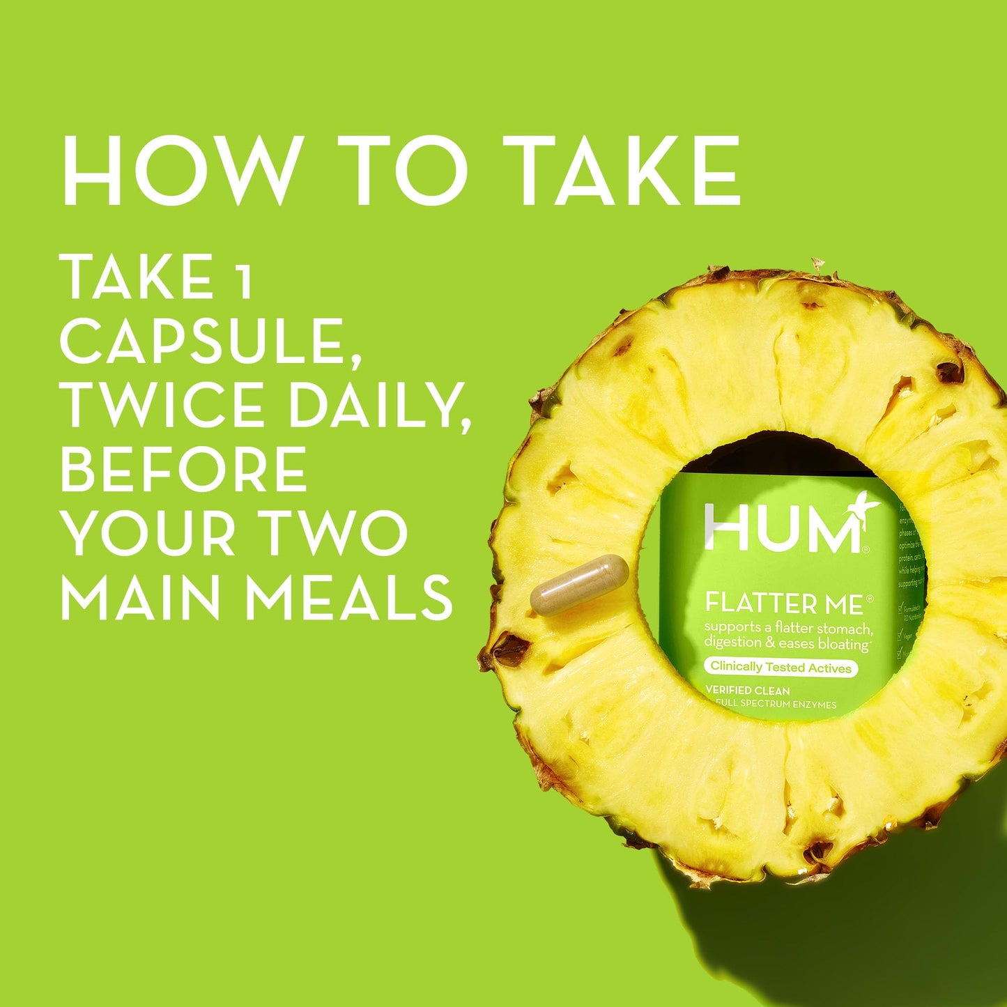 HUM Flatter Me Supplement for Daily Bloating - 18 Full Spectrum Digestive HUMBuy Supplements Australia