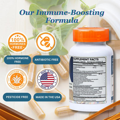 Transfer Factor Enhanced, 100 Natural Capsules, Immune Support - Transfer Factor Multi Immune from Cow Colostrum, Egg Yolk & Special Blend of Mushrooms DislafarmBuy Supplements Australia