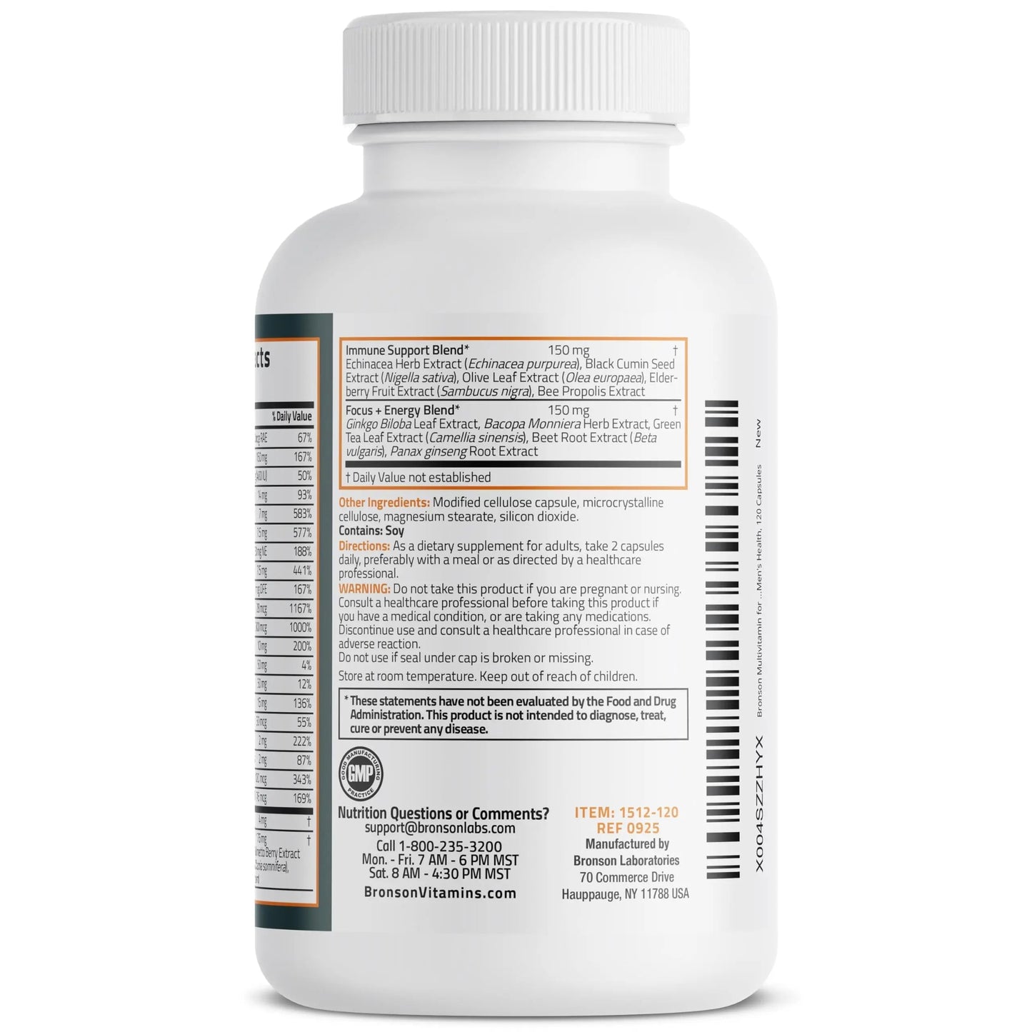 Bronson Multivitamin for Men All-in-One Daily Coverage Formula Key Vitamins, Minerals & Herbs to Support Men's Health, 120 Capsules BronsonBuy Supplements Australia