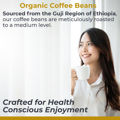 Premier Research Labs Organic Whole Roasted Coffee Beans - Medium Roast, From Guji Region of Ethiopia, Crafted for Optimal Health Benefits, Sweet & Fruity, Well-Balanced, Gluten Free - 1 Pound Premier Research LabsBuy Supplements Australia