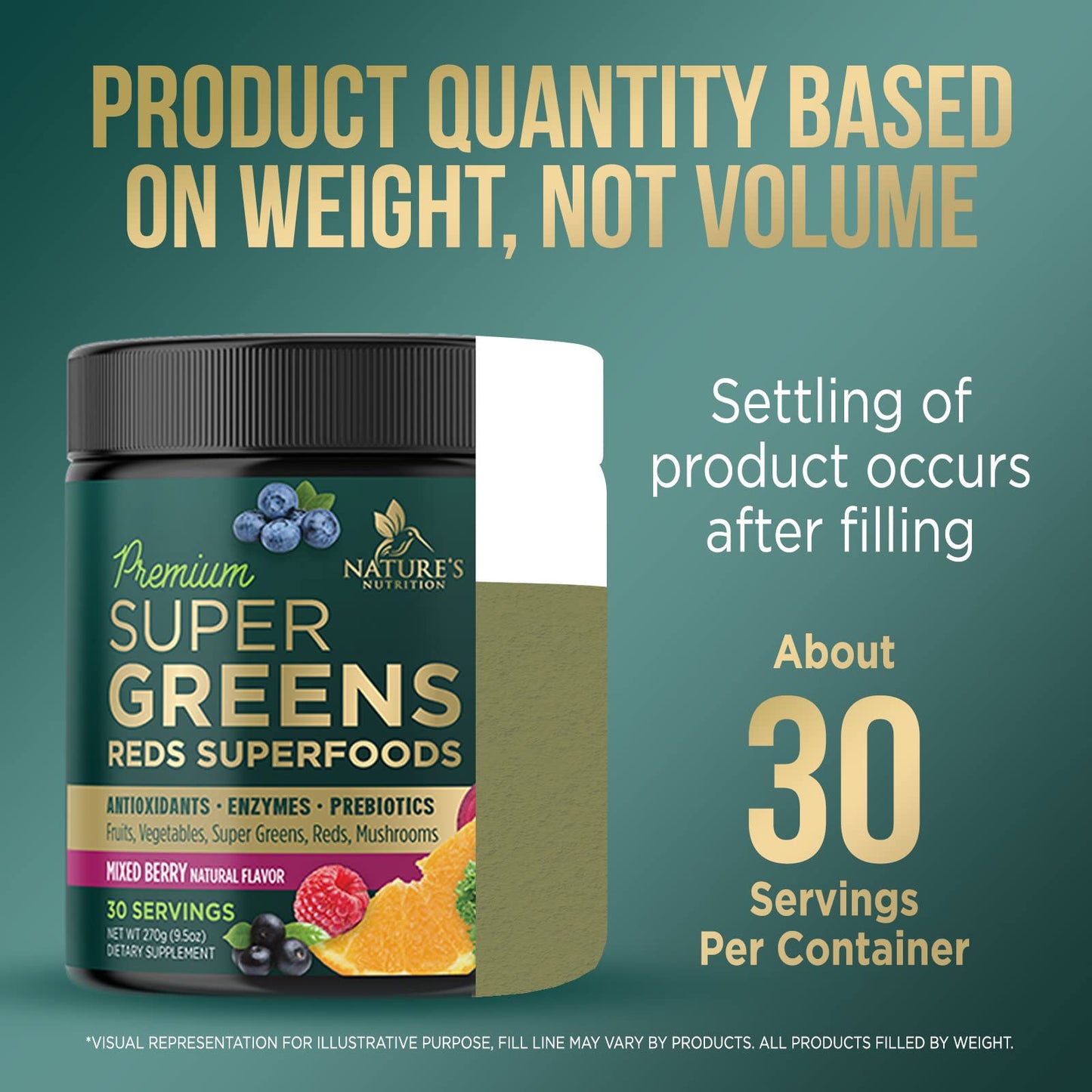 Greens Superfood Powder Supplement - Super Green Smoothie Mix Blend with Spirulina Nature's NutritionBuy Supplements Australia