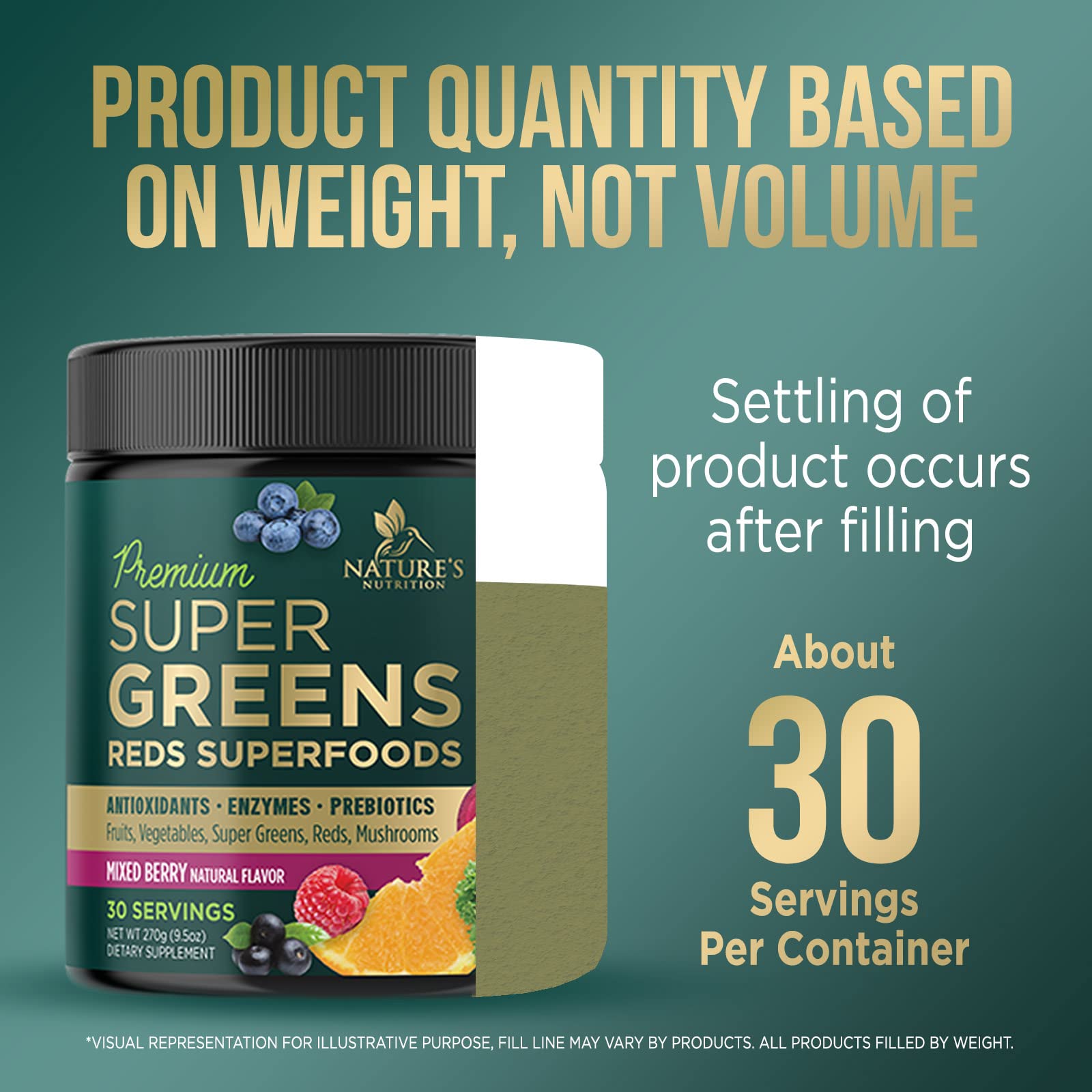 Greens Superfood Powder Supplement - Super Green Smoothie Mix Blend with Spirulina Nature's NutritionBuy Supplements Australia