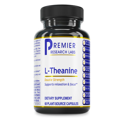 Premier Research Labs L-Theanine Double Strength - Pure L Theanine Supplement 200mg, Focus & Energy Support for Men & Women, Amino Acid for Relaxation, Support for Adults & Kids - 60 Vegan Capsules Premier Research LabsBuy Supplements Australia
