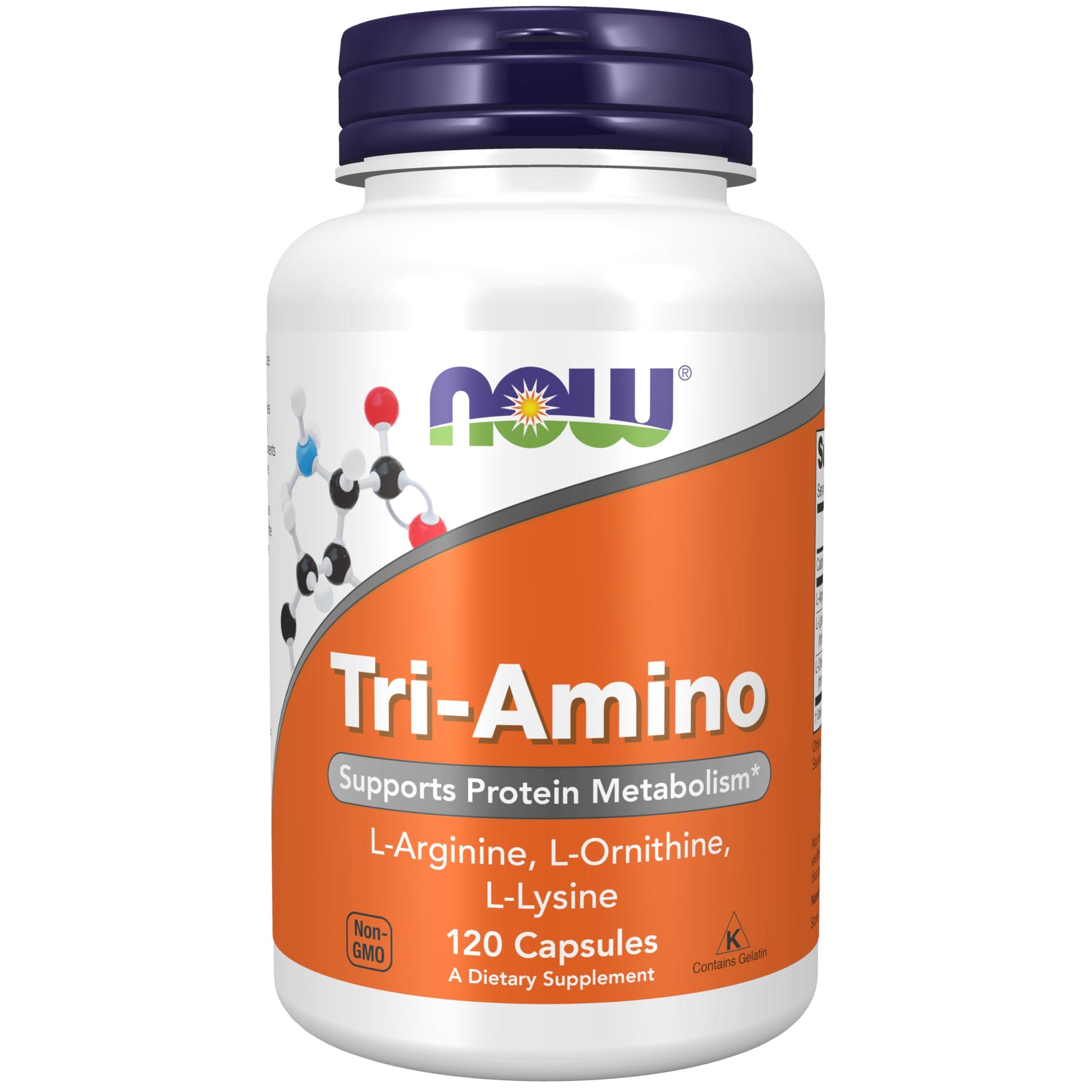 NOW Foods Supplements, Tri-Amino with L-Arginine, L-Ornithine, L-Lysine, Supports Protein Metabolism*, 120 Capsules NOW FoodsBuy Supplements Australia