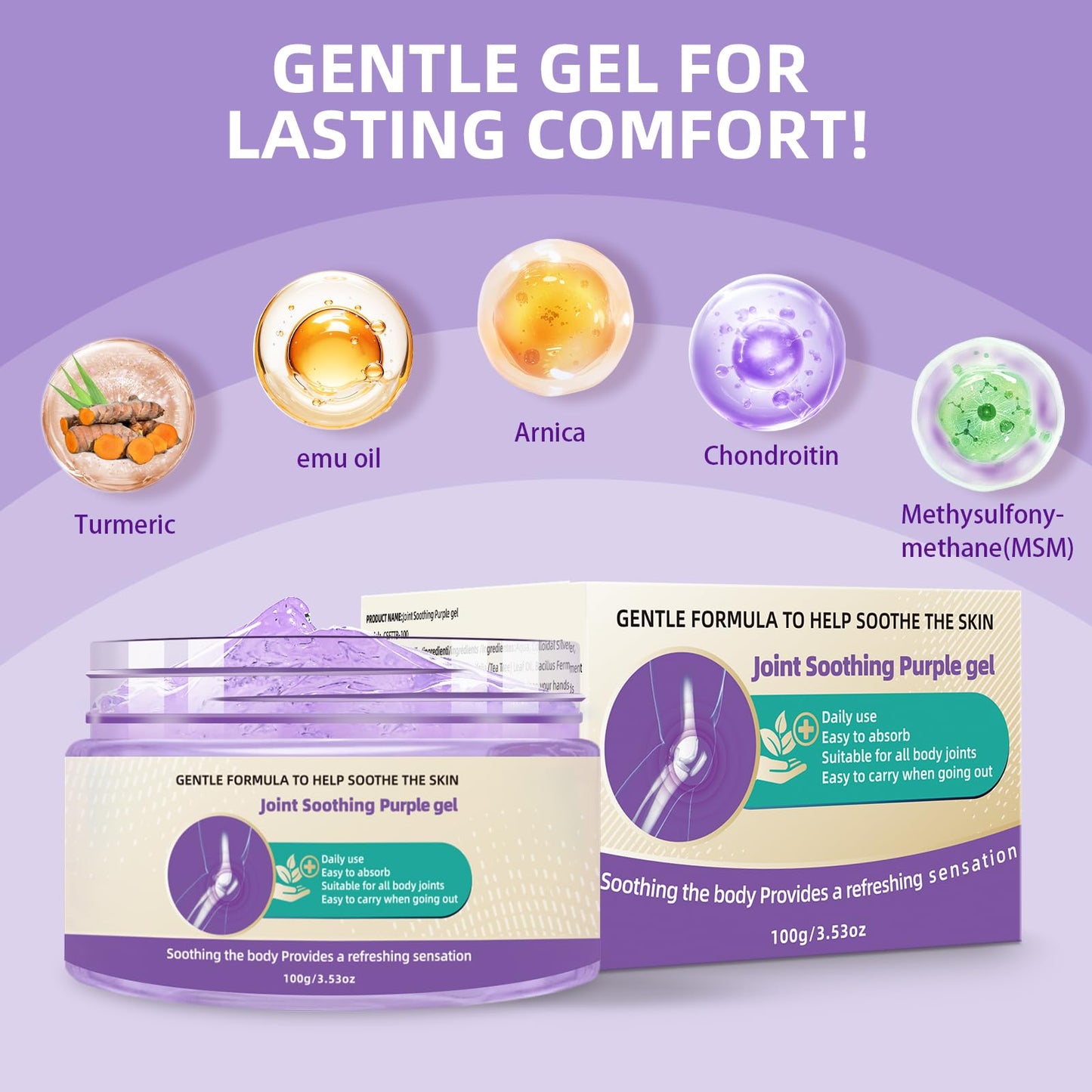 Nodfens Joint Pain Gel, Purple Relief Soothing Massage Cream for Knees, Neck, Feet, Hand Whole Body NodfensBuy Supplements Australia