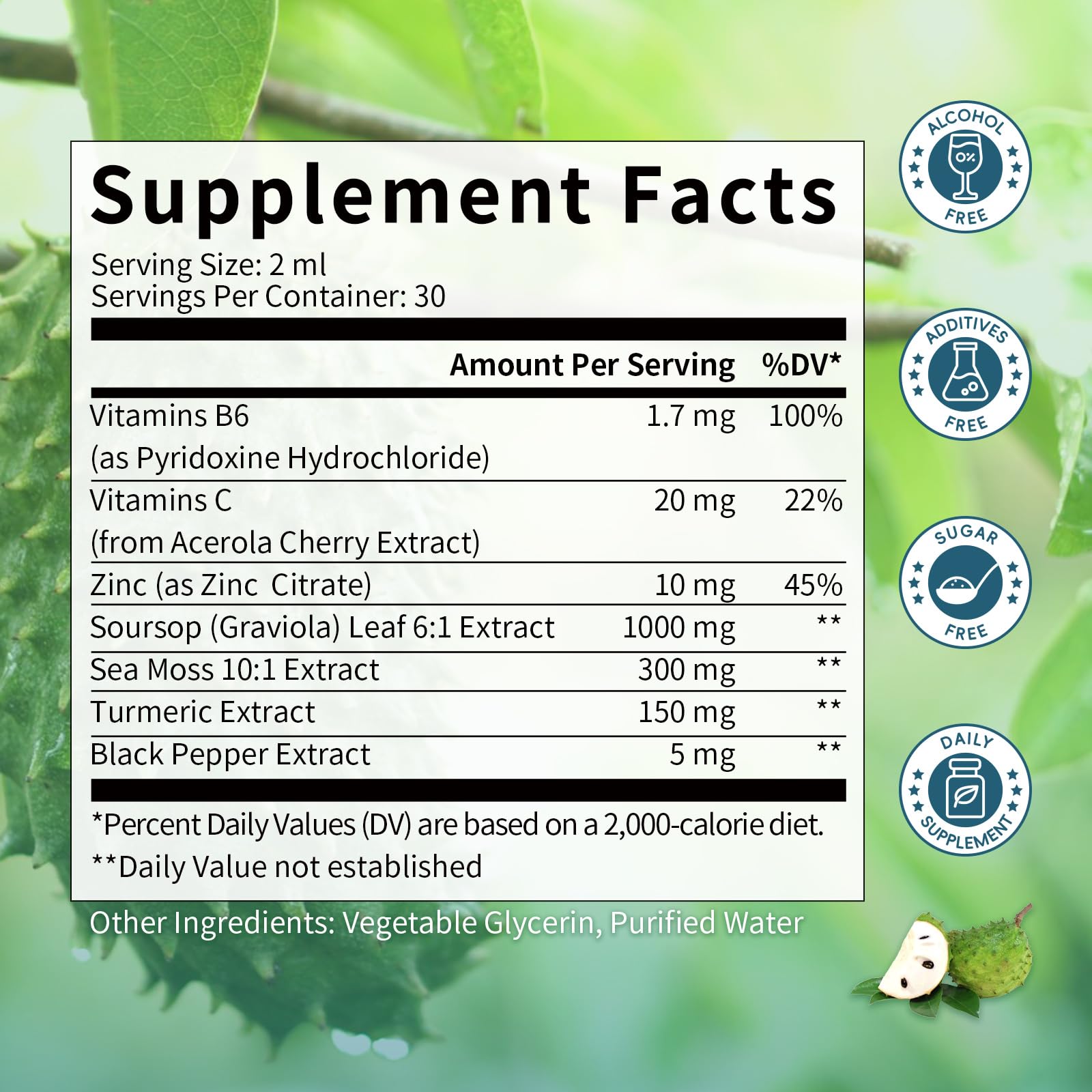 Catfit Soursop Graviola Liquid Drop – Soursop Drops for Cell Support, Antioxidant, Relaxation & Immune Boost with Sea Moss, Turmeric, Black Pepper, B6 C, Zinc, Sugar Free, Gluten Free, Vegan, 2 Fl Oz CatfitBuy Supplements Australia