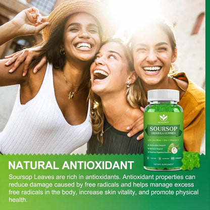 WOGORGT Soursop Graviola Gummies - Soursop Multivitamin Gummies with 200mg Sea Moss Extract for Antioxidant WOGORGT