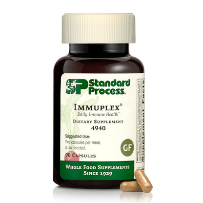 Standard Process Inc. Immuplex - Daily Immune Support Supplement with Folate, Iron, Vitamin C & Vitamin A - Mineral Supplement with Antioxidant Ingredients - 90 Capsules Standard Process Inc.Buy Supplements Australia