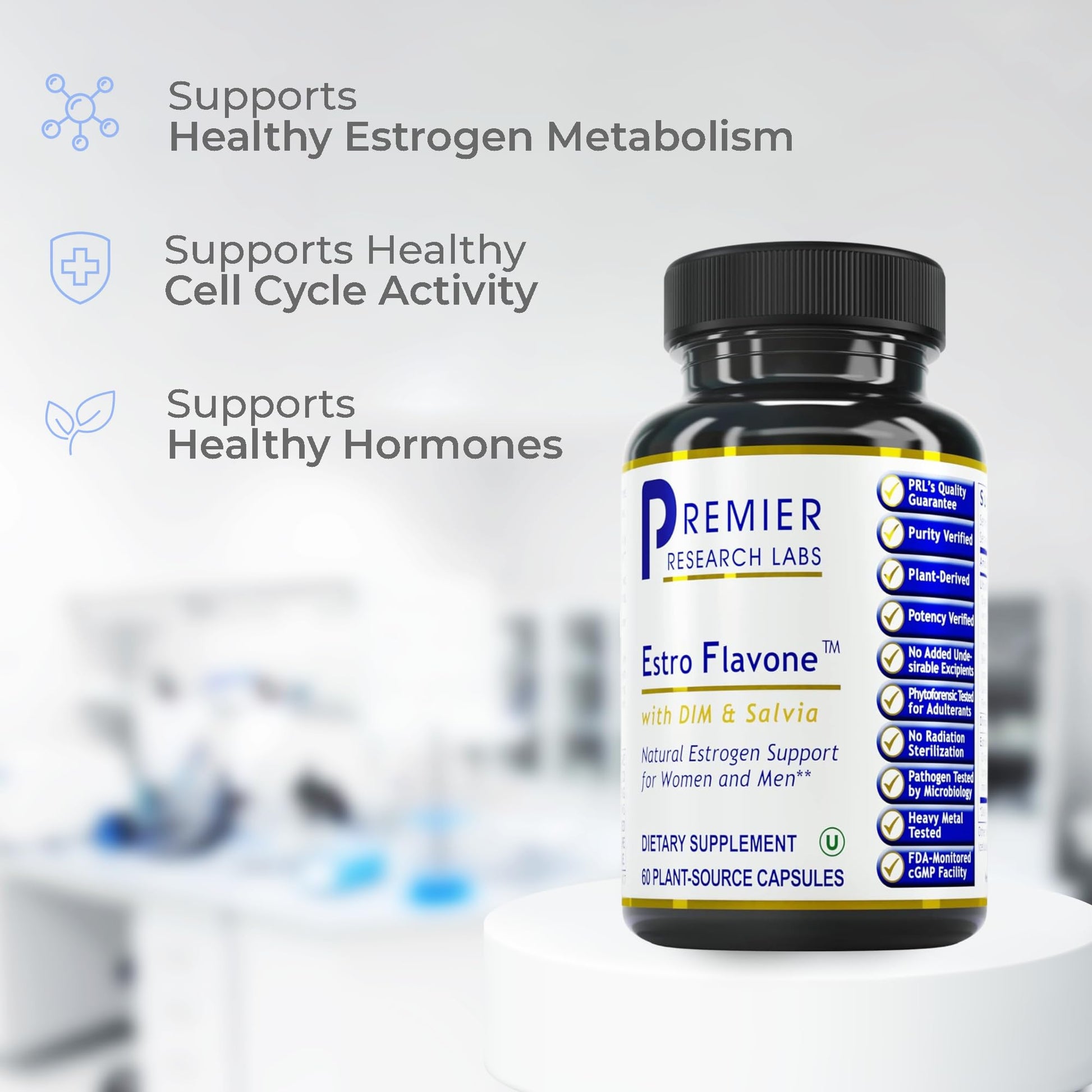 Premier Research Labs Estro Flavone - DIM Supplement, DIM Complex, DIM for Men & Women, Diindolylmethane Estrogen Support, Hormone Balance Support - 60 Vegetarian Capsules Premier Research LabsBuy Supplements Australia