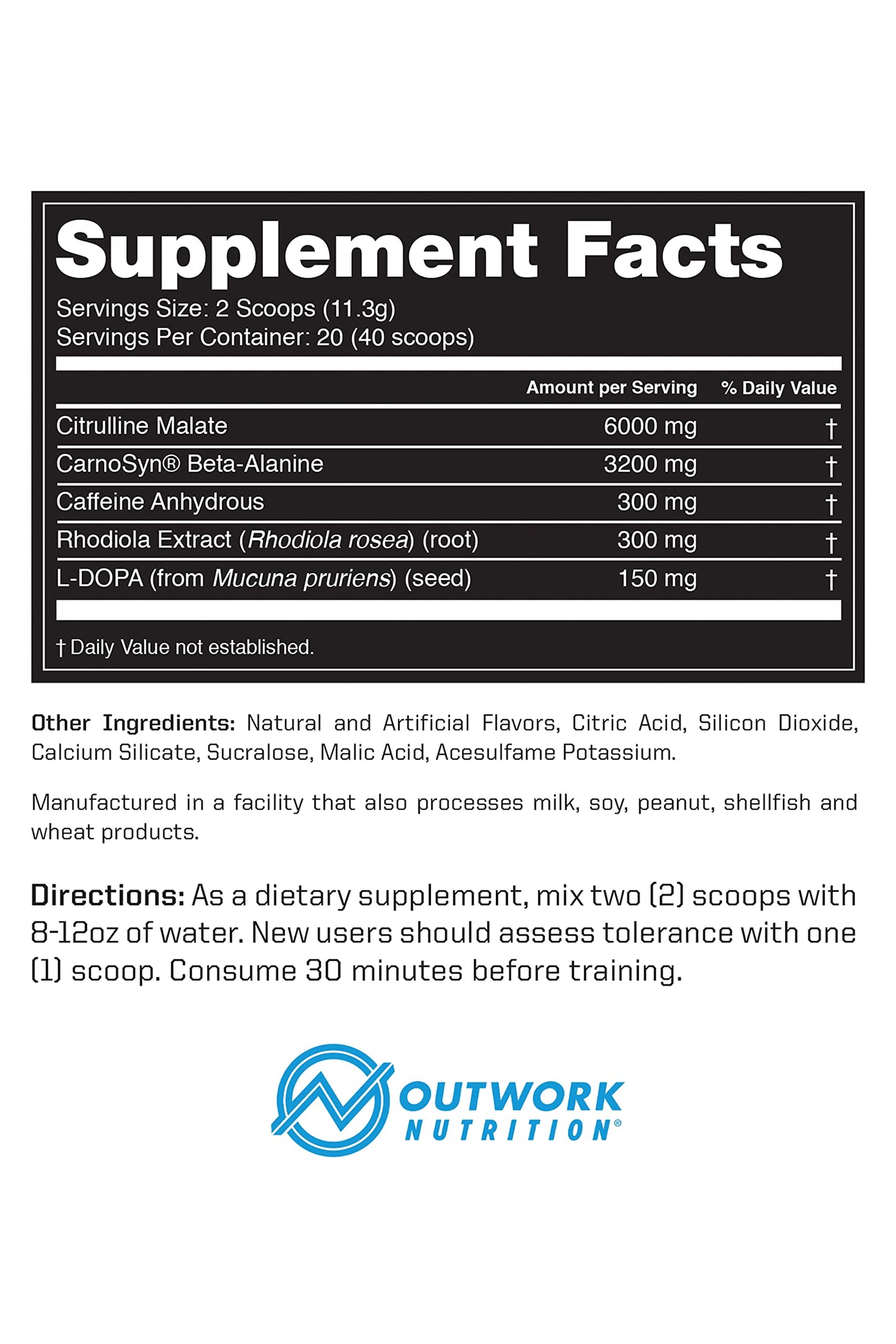 Outwork Nutrition Pre-Workout Supplement with Nootropics - Energy & Mental Focus Outwork NutritionBuy Supplements Australia