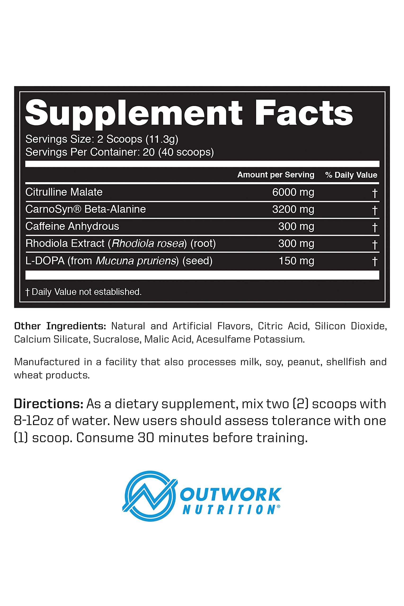 Outwork Nutrition Pre-Workout Supplement with Nootropics - Energy & Mental Focus Outwork NutritionBuy Supplements Australia