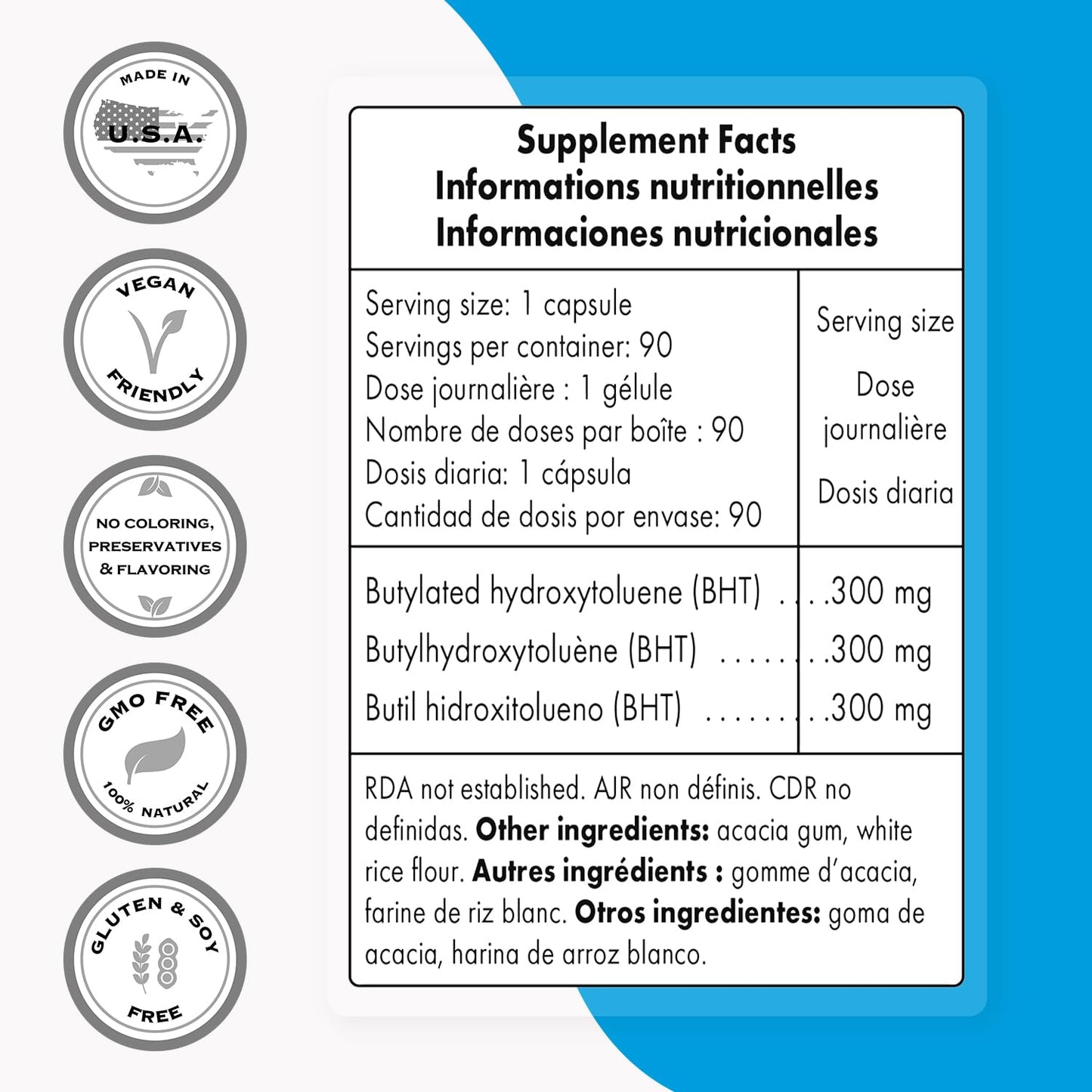 Supersmart - BHT 300 mg Per Day - Butylated Hydroxytoluene - Powerful Antioxidant SupersmartBuy Supplements Australia