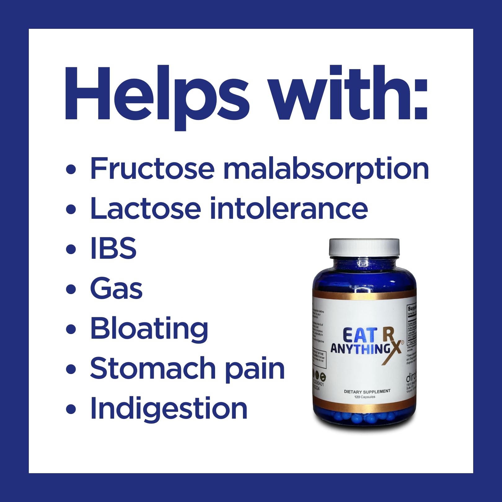 Dirobi Eat Anything Rx Xylose Isomerase Supplement, Digestive Enzymes for Fructose DirobiBuy Supplements Australia