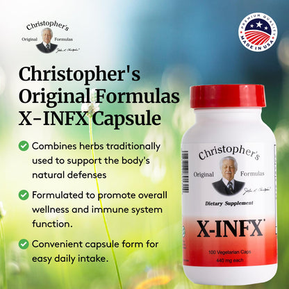 Christopher's Original Formulas X-INFX Formula, Natural Immune Support, 2 Pack, 100 Caps Each Christopher's Original FormulasBuy Supplements Australia