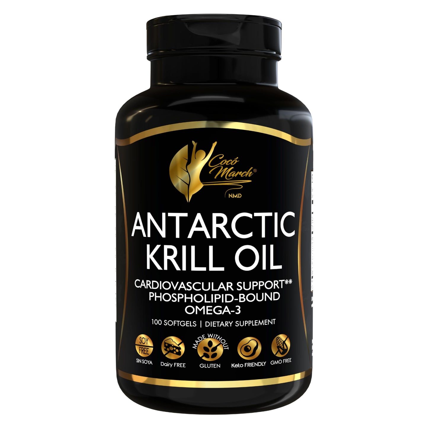 Cocó March N.M.D Pure Antarctic Krill Oil 1000mg – Omega 3 Fish Oil Supplement with EPA, DHA, Choline & Astaxanthin – Fast Absorption, Immune, Heart & Joint Support for Men & Women – 100 Softgels Cocó March N.M.DBuy Supplements Australia