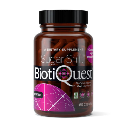 BiotiQuest Sugar Shift Probiotic | Helps Decrease Sugar & Carb Cravings and Supports Digestive Balance | 22 Billion CFU | Non-GMO, Gluten-Free, & Vegan | 60 Servings BiotiQuestBuy Supplements Australia