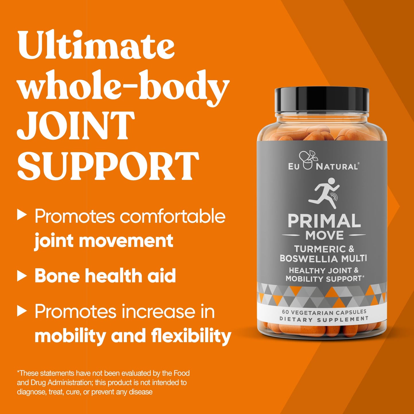 Primal Joint & Mobility Support - Advanced Joint Support Supplement for Women and Men - Turmeric, Boswellia, Ginger and Boron for Whole-Body Flexibility, Joint Health & Comfort - 60 Veg Soft Capsules Eu NaturalBuy Supplements Australia