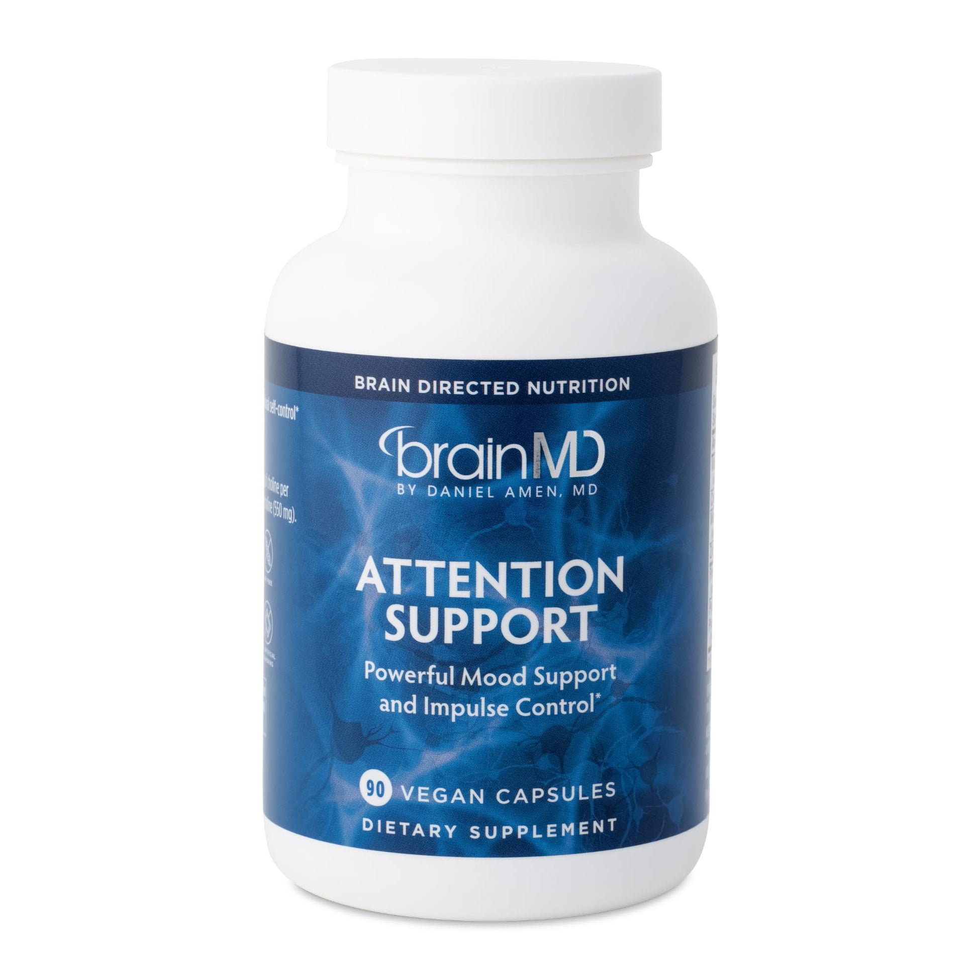 BRAINMD Dr Amen Attention Support - 90 Capsules - Promotes Mental Focus & Impulse Control - Gluten Free - 30 Servings BRAINMDBuy Supplements Australia