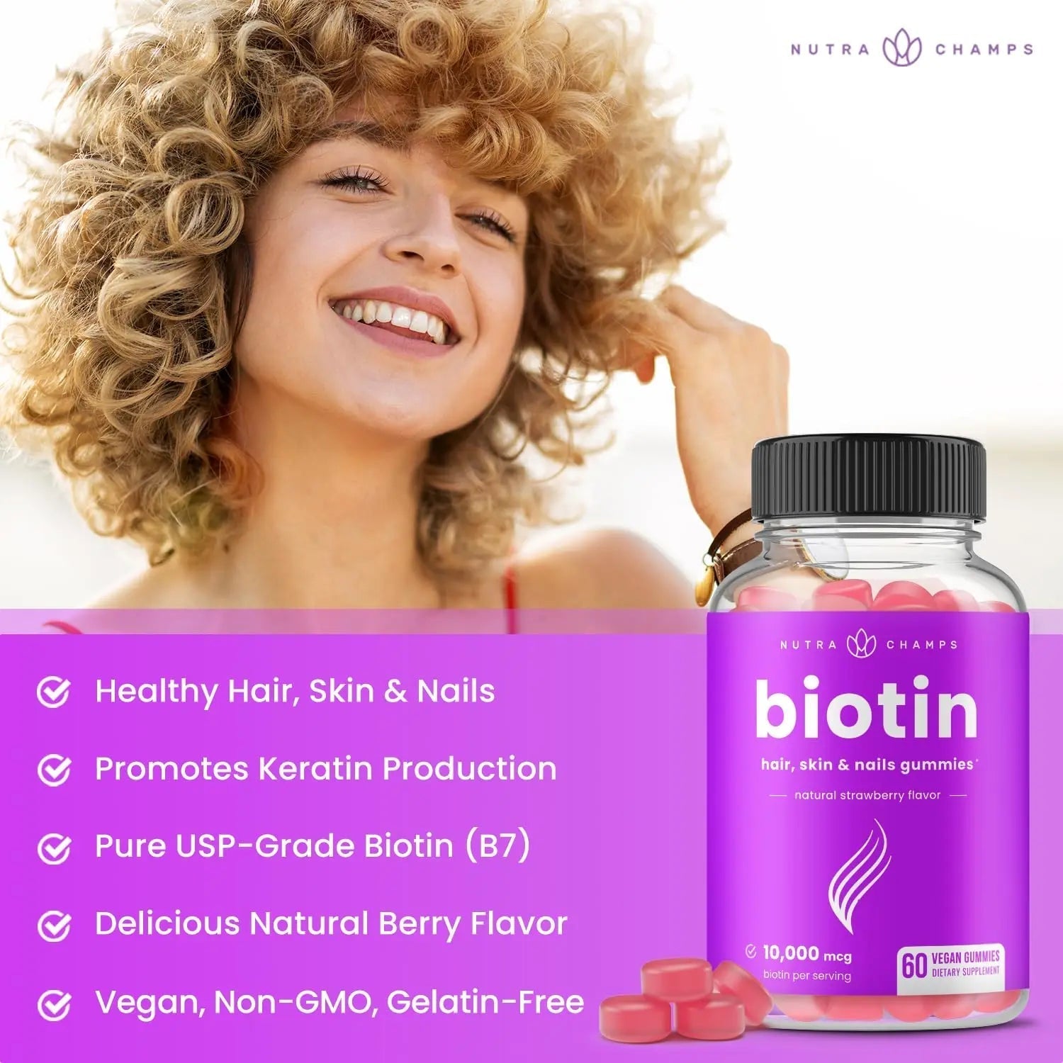 NutraChamps Biotin Gummies (2 Pack) and Womens Multivitamin Gummies (2 Pack) 4 Pack Bundle NutraChampsBuy Supplements Australia