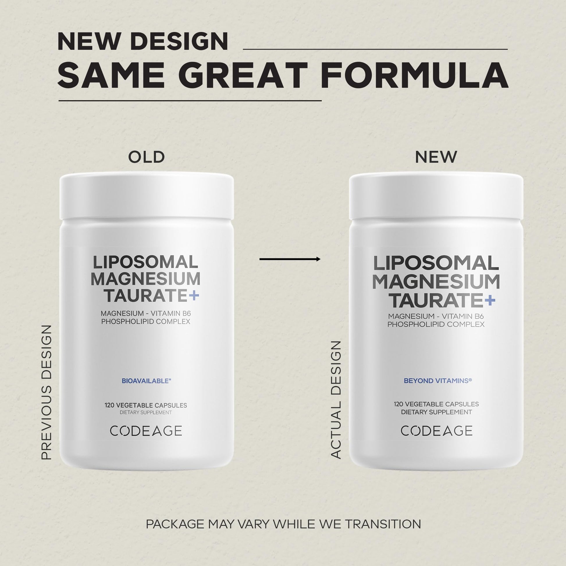 Codeage Liposomal Magnesium Taurate+ Supplement - Magnesium Taurate, Vitamin B6 as Pyridoxal 5-Phosphate, 2-Month Supply - Liposomal Delivery, Vegan, Non-GMO, Gluten-Free, 120 Capsules CodeageBuy Supplements Australia