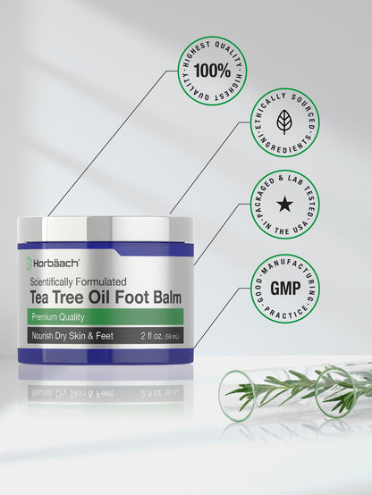 Tea Tree Oil Foot Balm | 2 oz | Moisturizes and Nourishes Dry Skin & Feet | Scientifically HorbäachBuy Supplements Australia