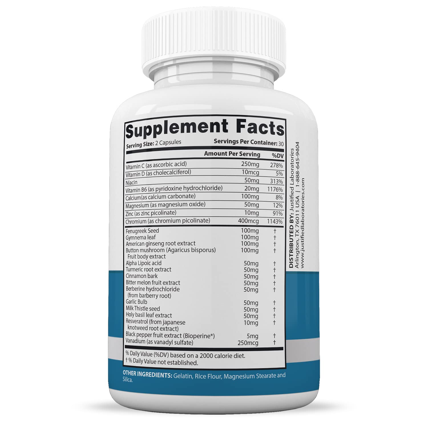 Justified Laboratories (5 Pack) Glucotrust Max 1295MG Formula Supplement Pills 300 cap Justified LaboratoriesBuy Supplements Australia