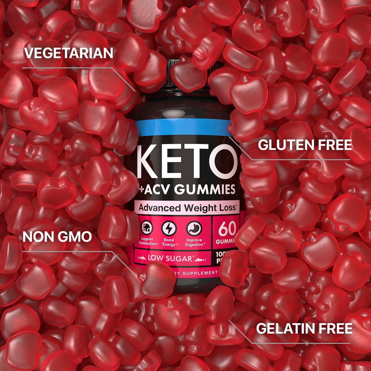 Keto Apple Cider Vinegar Gummies 1000mg - Well-Digested ACV Keto Gummies for Weight Loss BeilancyBuy Supplements Australia