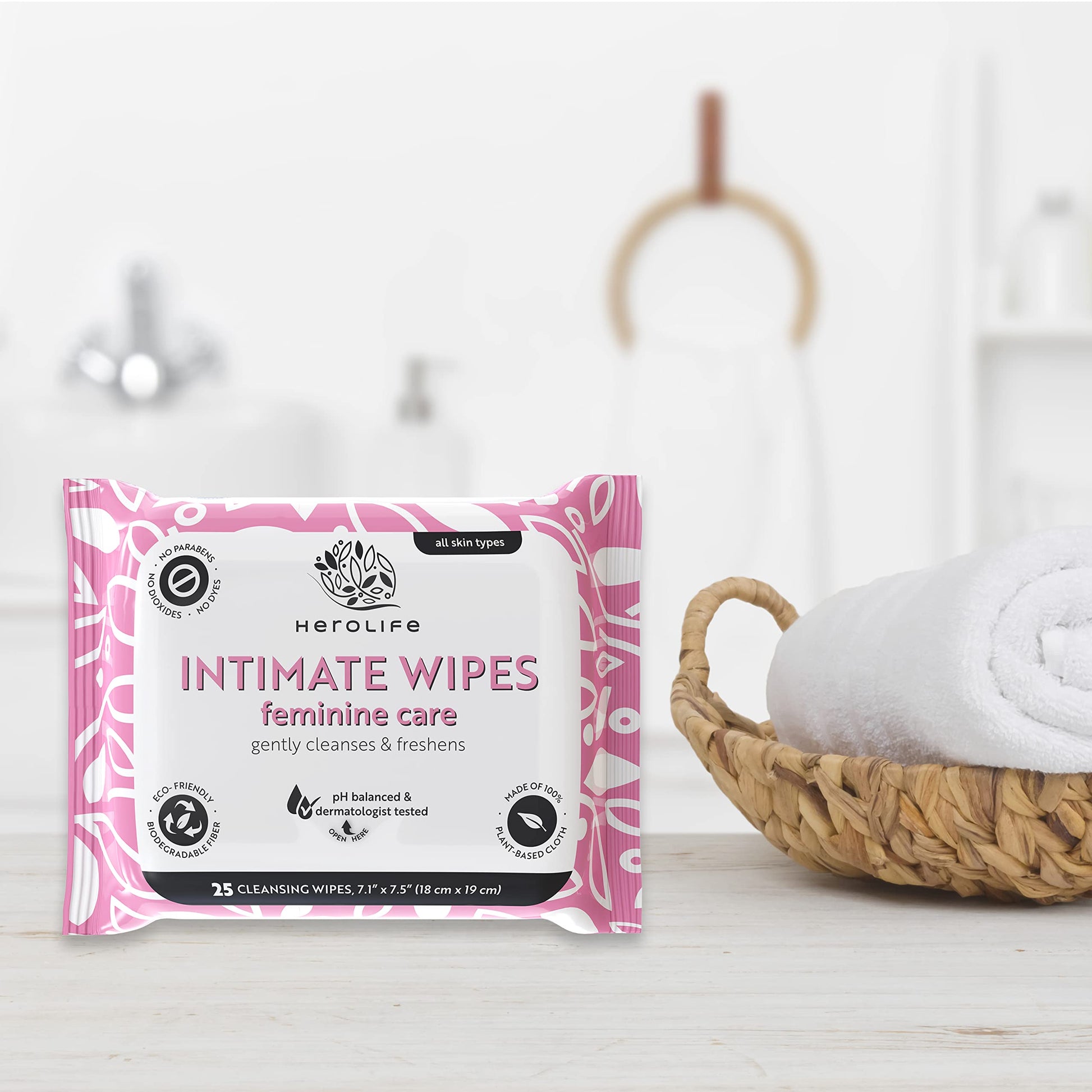 HEROLIFE Personal Wipes for Feminine Care, Single Use To Go, Plant-Based, 1 pack of 40 Single HerolifeBuy Supplements Australia