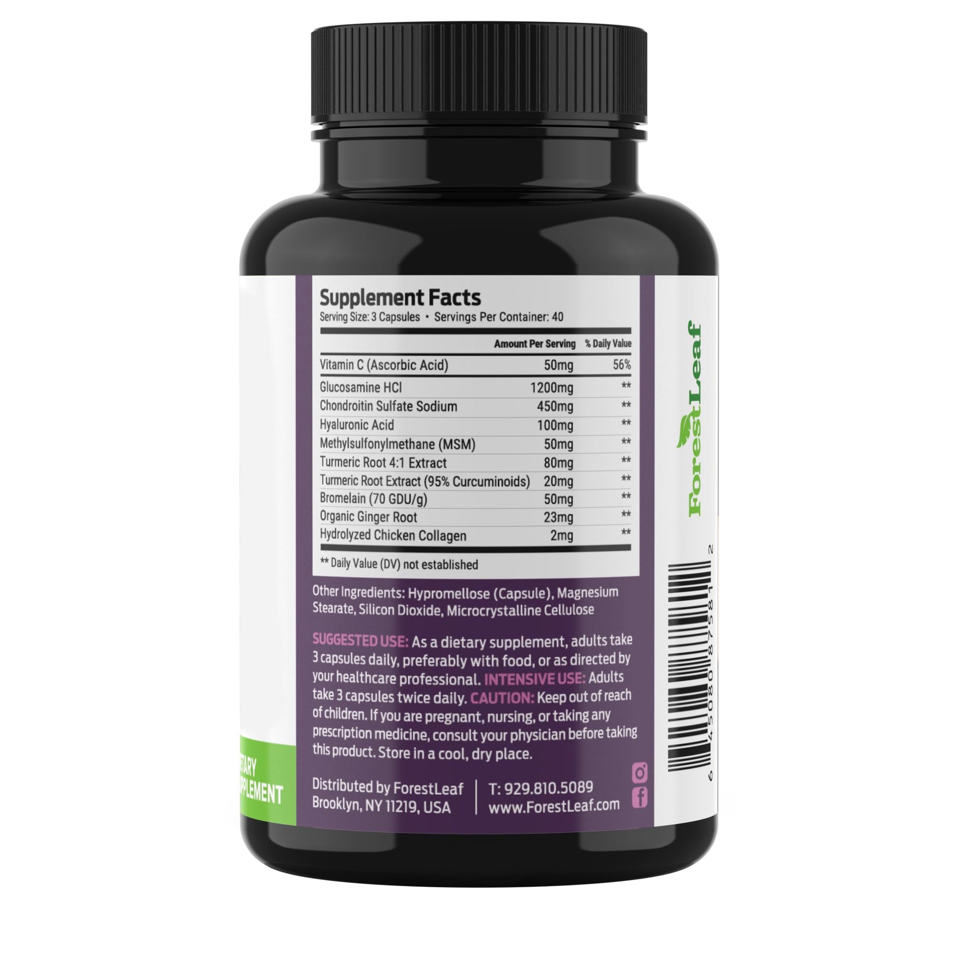 ForestLeaf Glucosamine Chondroitin MSM Joint Supplement Complex - 1200mg - 120 Caps ForestLeafBuy Supplements Australia