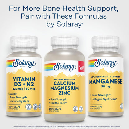 SOLARAY Manganese Supplement 50 mg - Essential Trace Minerals - Advanced Trace Mineral Supplements for Bone Strength and Bone Health Support - Lab Verified, 60-Day Guarantee, 100 Servings, 100 VegCaps SOLARAYBuy Supplements Australia