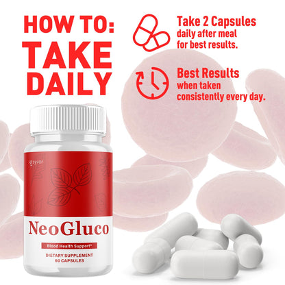 (2 Pack) NeoGluco Capsules, Official NeoGluco Glycogen Support Pills with All Natural Ingredients, Advanced Formula Health Supplement with Max Strength Premium Vitamins for Women & Men (120 Capsules) SyvorBuy Supplements Australia