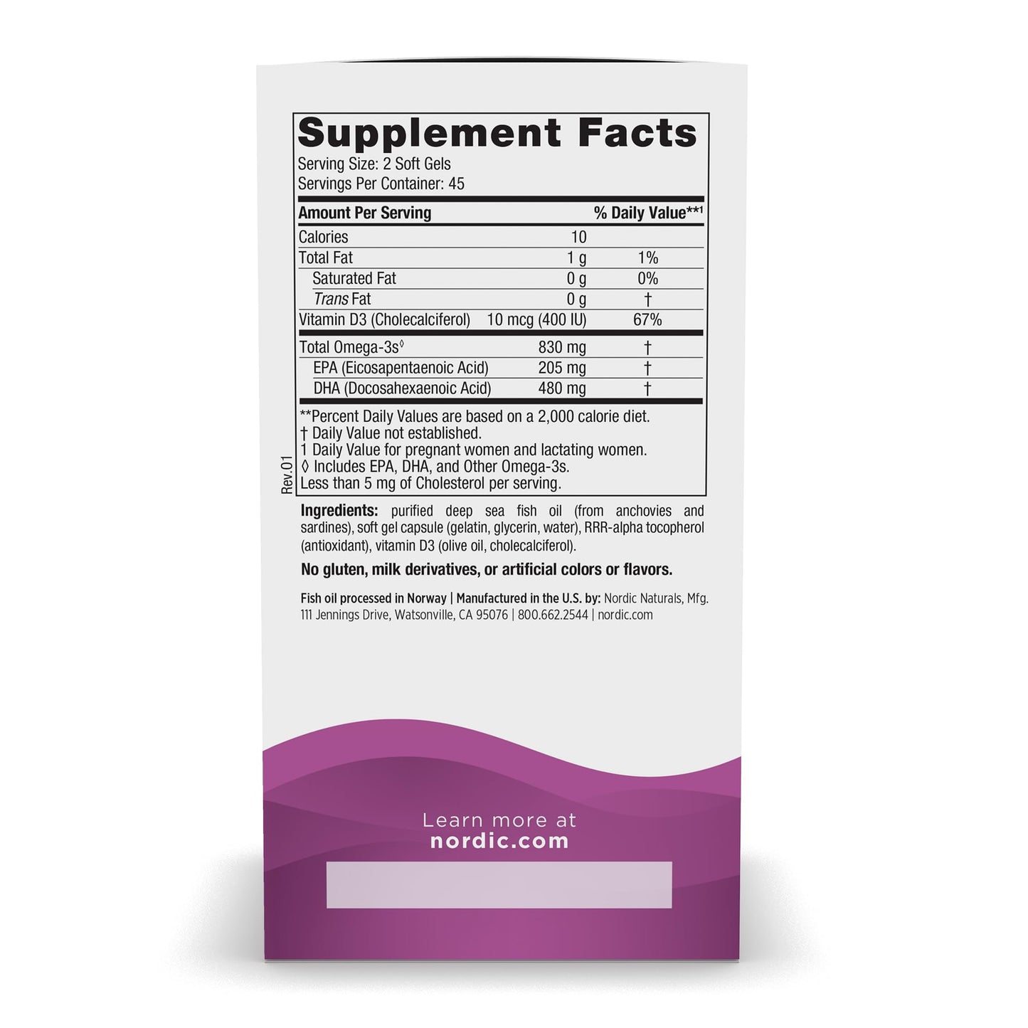 Nordic Naturals Prenatal DHA, Unflavored - 830 mg Omega-3 + 400 IU Vitamin D3 - 90 Soft Gels - Supports Brain Development in Babies During Pregnancy & Lactation - Non-GMO - 45 Servings Nordic NaturalsBuy Supplements Australia