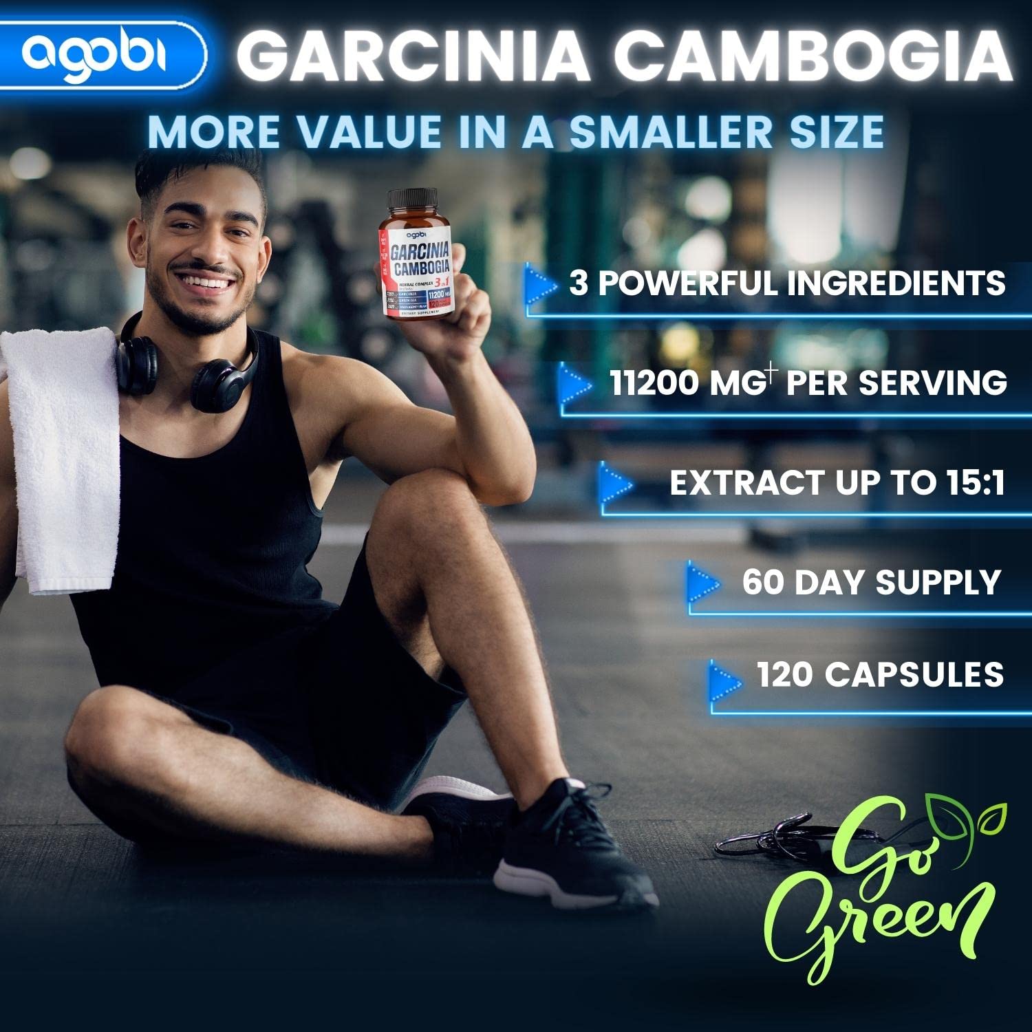 agobi 3in1 Garcinia Cambogia Extract Capsules - 11200mg Herbal Supplement for Body Health agobiBuy Supplements Australia
