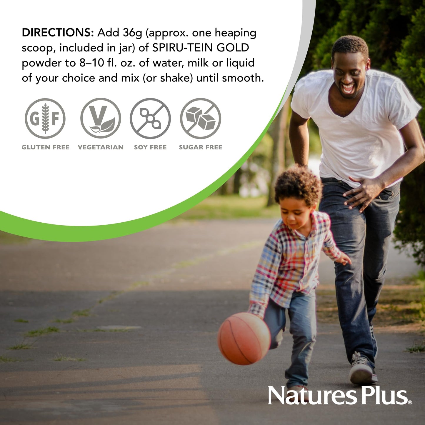 NaturesPlus SPIRU-TEIN GOLD, Vanilla - 1.03 lb - Plant-Based Protein Powder - Vitamins & Minerals for Energy - Vegetarian, Gluten Free - 13 Servings NaturesPlusBuy Supplements Australia