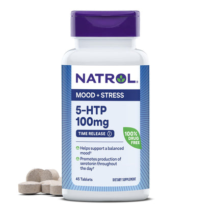 Natrol 5-HTP 100mg, Dietary Supplement Helps Support a Balanced Mood, 90 Time 