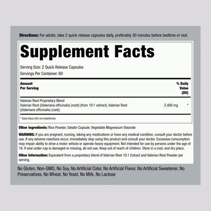 Piping Rock Valerian Root Capsules | 120 Count | Extract Supplement | Herbal Blend | Non-GMO, Gluten Free Piping RockBuy Supplements Australia