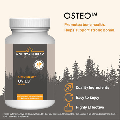 Mountain Peak Nutritionals Osteo Supplement - Organ & Strong Bone Support, Promotes Bone Health - With Vitamins D3, K2, Calcium, and Magnesium - Bone Building & Strengthening (240 Vegetarian Capsules) Mountain Peak NutritionalsBuy Supplements Australia