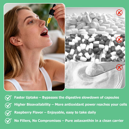 JUIWEFKK Astaxanthin Supplement 12mg Liquid Drops, Premium Natural Astaxanthin Antioxidant from Fresh Microalgae Source w. Mct Oi for Eye Immune Joint Skin Health, Liquid Formula for Max Absorption JUIWEFKKBuy Supplements Australia