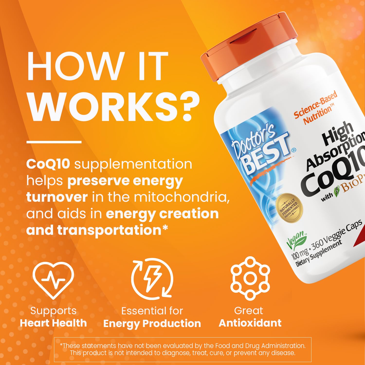 Doctor's Best High Absorption CoQ10 with BioPerine, Gluten Free, Naturally Fermented Doctor's BESTBuy Supplements Australia