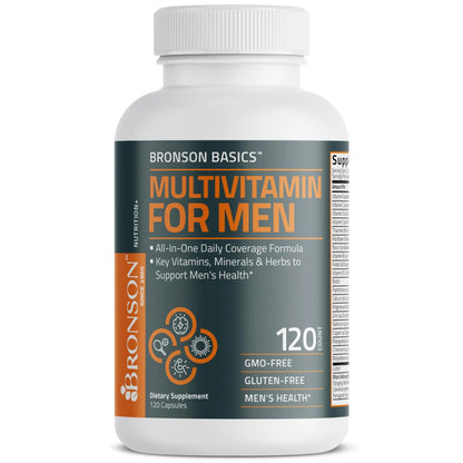 Bronson Multivitamin for Men All-in-One Daily Coverage Formula Key Vitamins, Minerals & Herbs to Support Men's Health, 120 Capsules BronsonBuy Supplements Australia