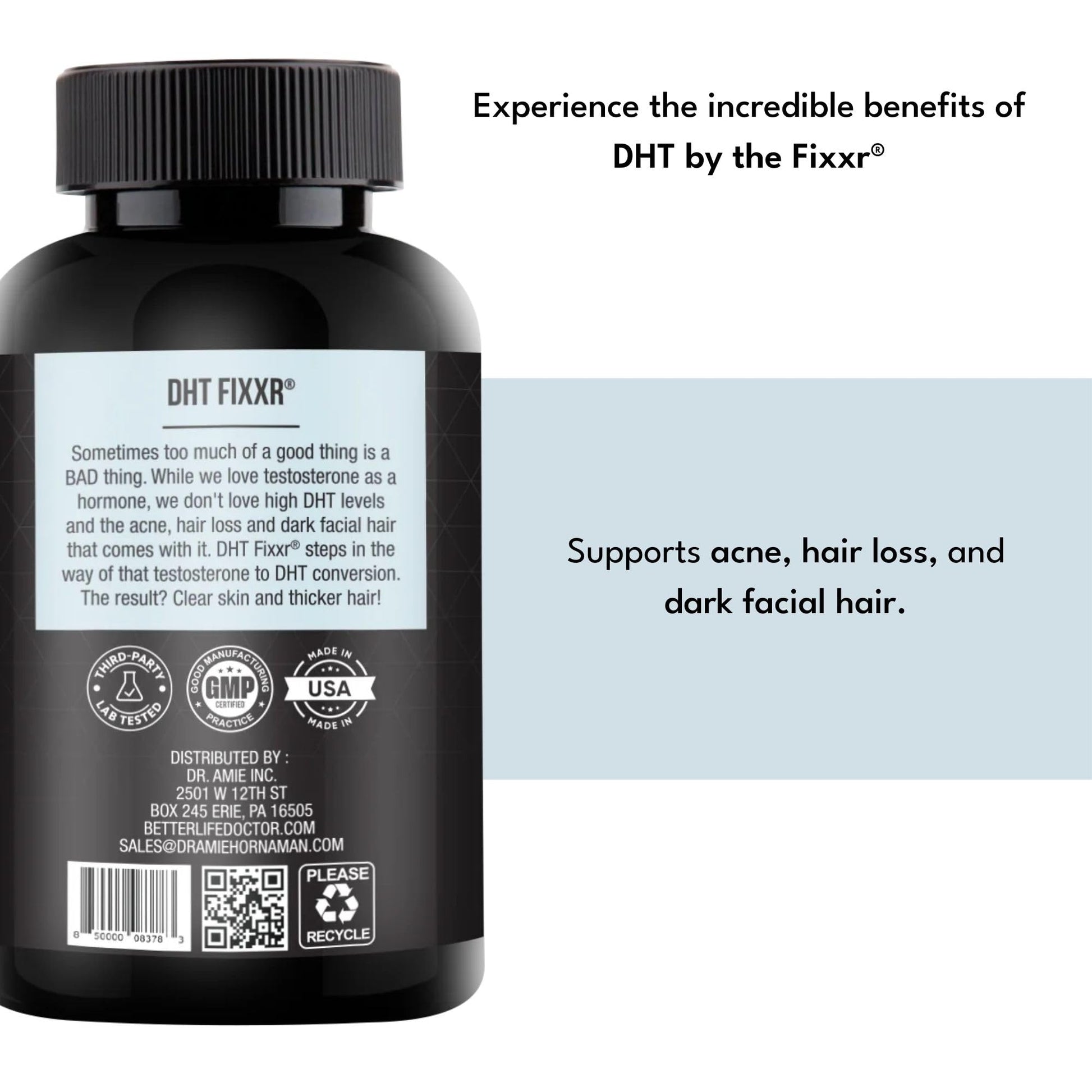 Fixxr DHT Support by Dr. Amie | with Saw Palmetto and Nettles | Acne and Hair Loss Support | 60 Capsules FixxrBuy Supplements Australia