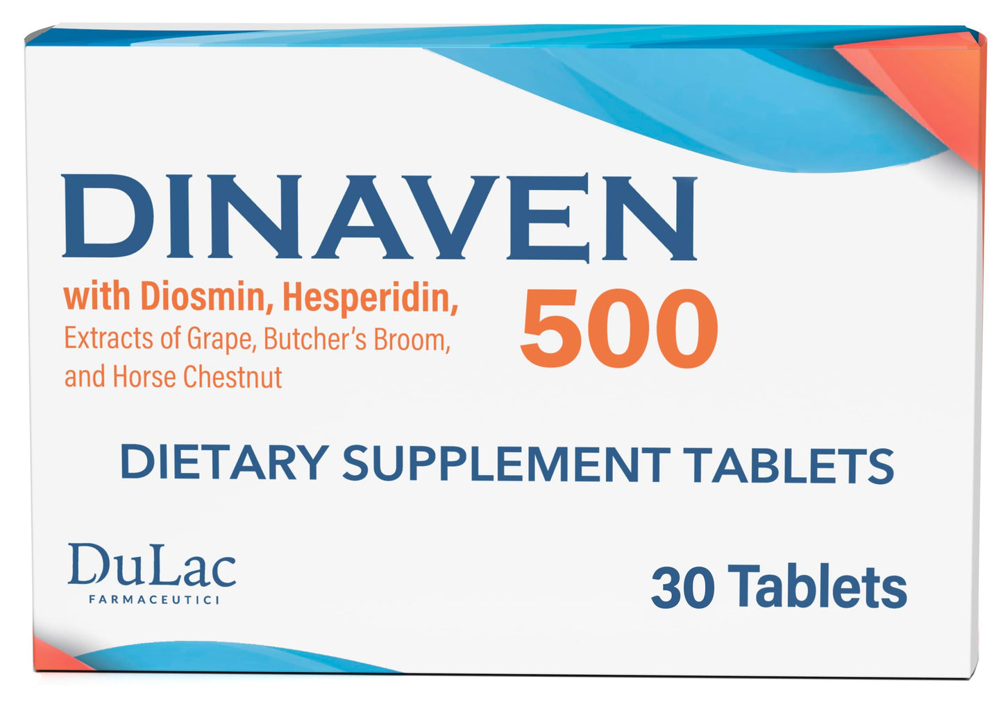 Dulac Dinaven 500, Micronized Diosmin Hesperidin Dietary Supplement 1000mg per serving, Horse Chestnut Extract, Butcher’s Broom & Red Grape Extract, Leg Circulation Support, 30 Tablets, Made in Italy DULÀC FARMACEUTICI 1982Buy Supplements Australia