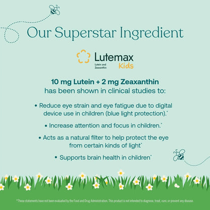 True Grace True Littles Daily Kids Multi - 120 Pectin Gummies - Immune, Cognitive, Bone & Eye Support - Clinically Studied Lutemax Kids Lutein True Grace