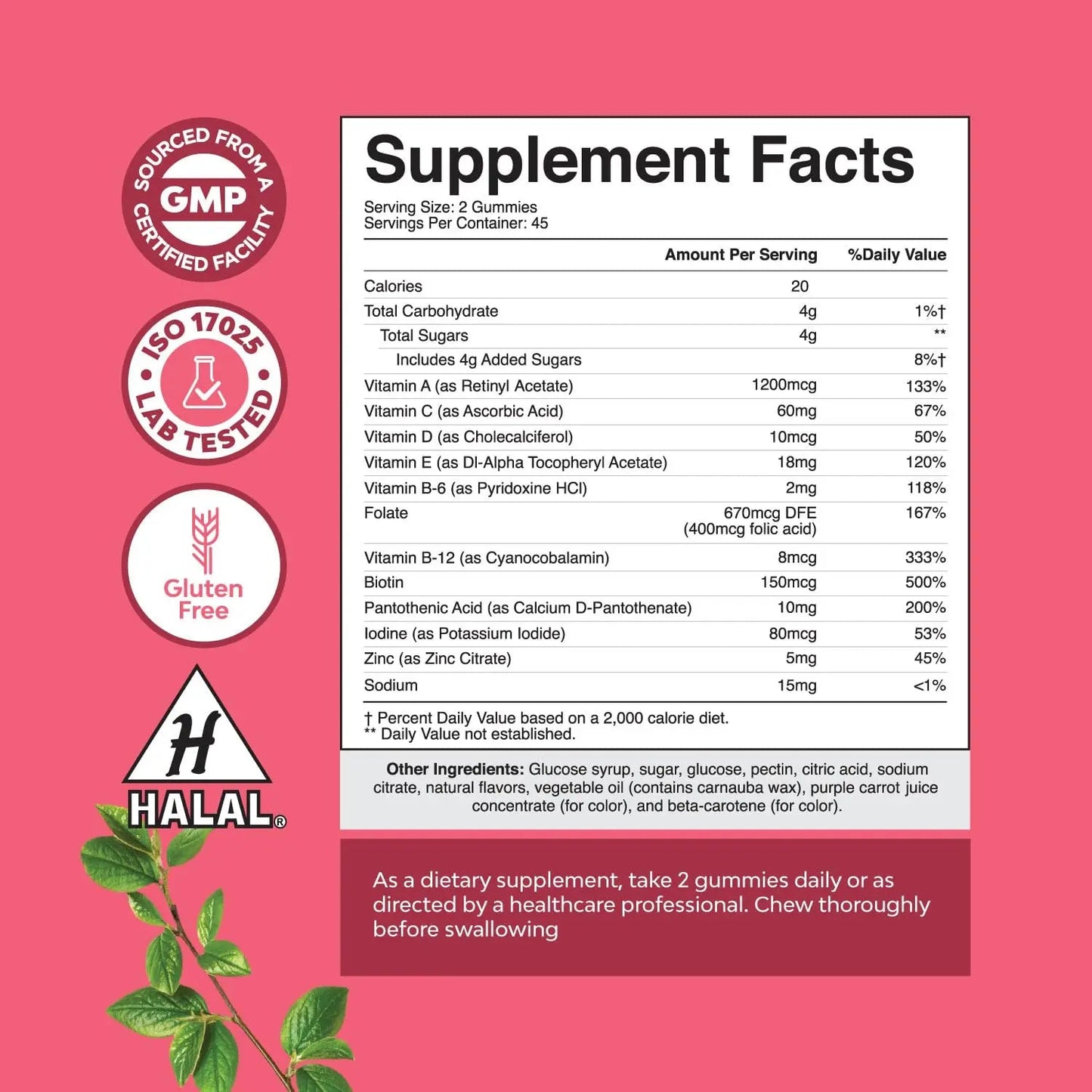 Bundle of Daily Mens Multivitamins Gummies with Zinc and Biotin for Energy and Immunity and Daily Multivitamin for Women Gummies - Gummy Vitamins for Health and Wellness Natures CraftBuy Supplements Australia